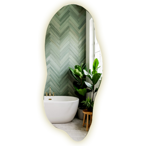 Ausgefallene spiegel mit led 40x90 cm