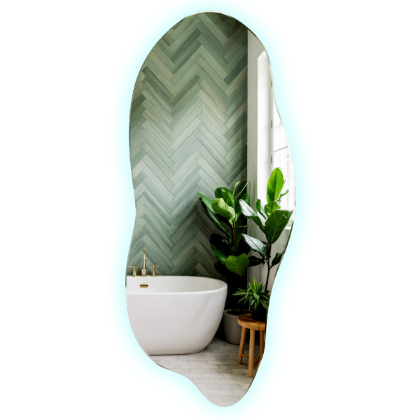 Ausgefallene spiegel mit led 45x100 cm