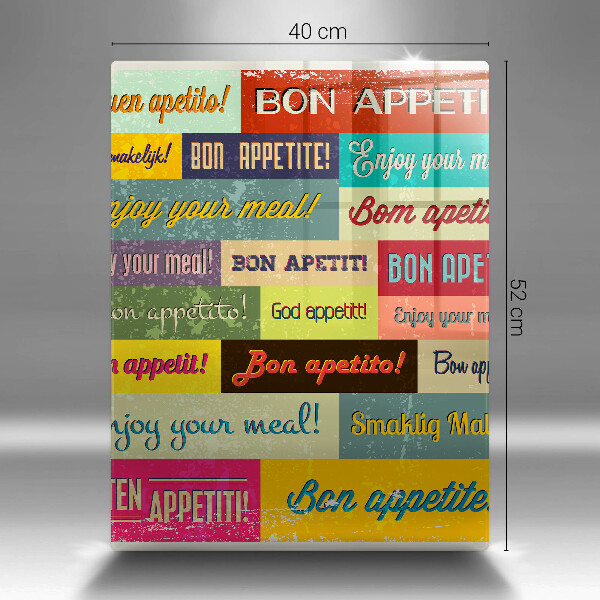 Glas Ceranfeldabdeckung Untertitel Guten Appetit Sprachen