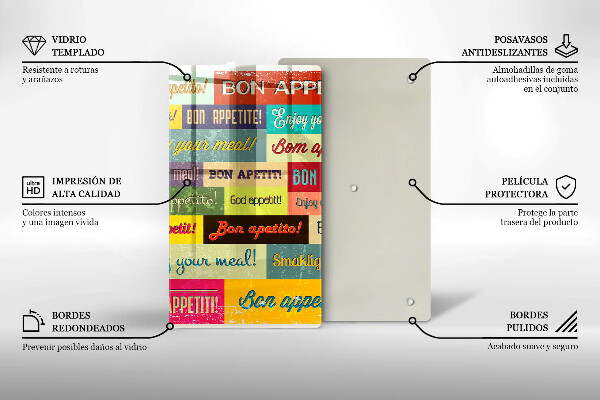Glas Ceranfeldabdeckung Untertitel Guten Appetit Sprachen