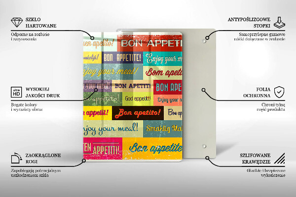 Glas Ceranfeldabdeckung Untertitel Guten Appetit Sprachen