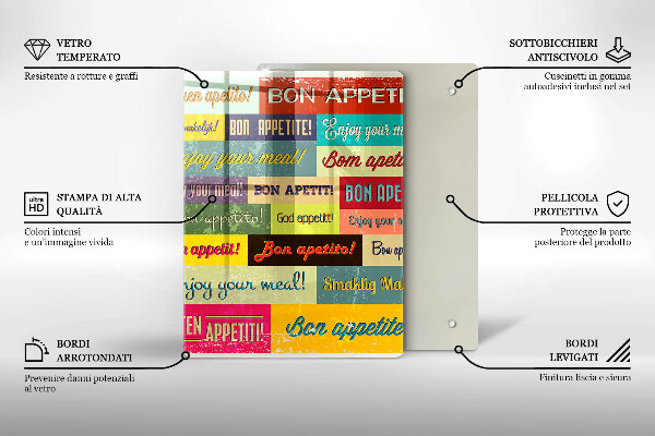 Glas Ceranfeldabdeckung Untertitel Guten Appetit Sprachen