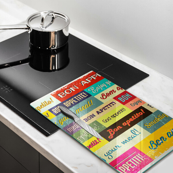 Glas Ceranfeldabdeckung Untertitel Guten Appetit Sprachen