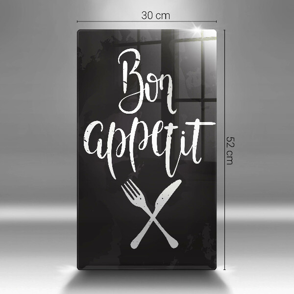 Glas Ceranfeldabdeckung Bon appetit-Inschrift