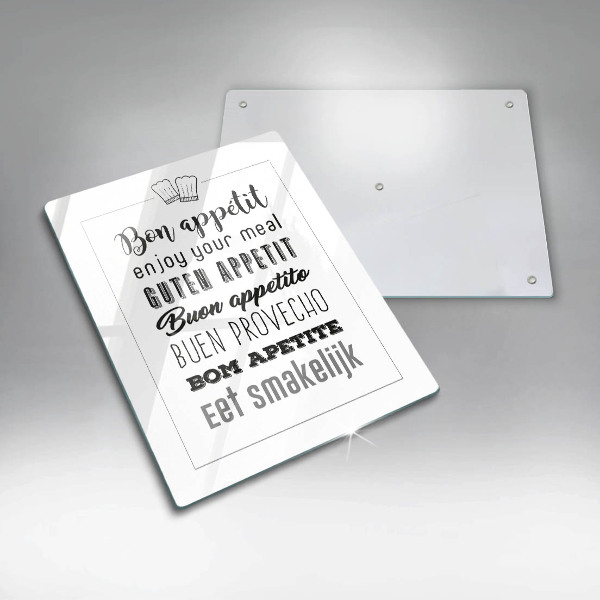 Glas Ceranfeldabdeckung Kücheninschrift Spruch