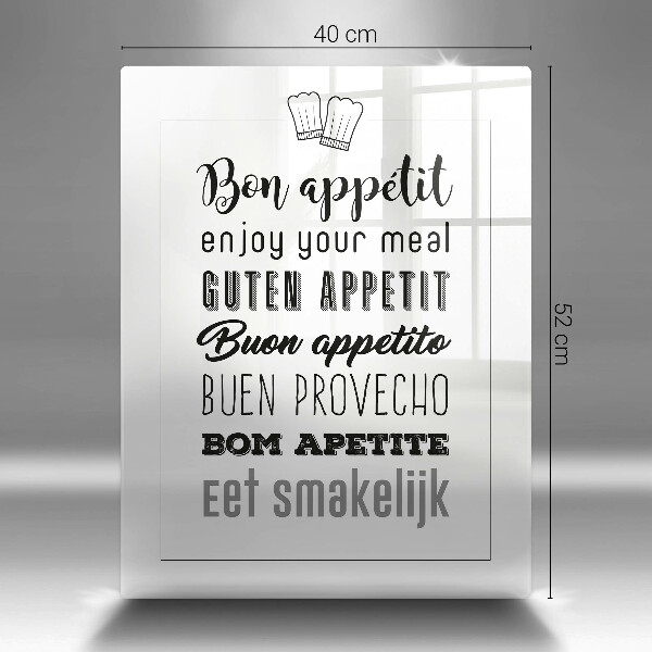 Glas Ceranfeldabdeckung Kücheninschrift Spruch