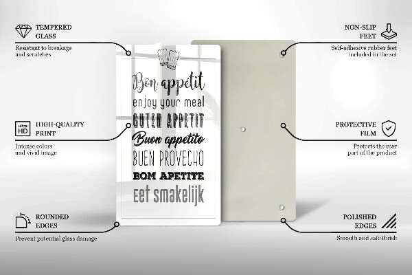 Glas Ceranfeldabdeckung Kücheninschrift Spruch