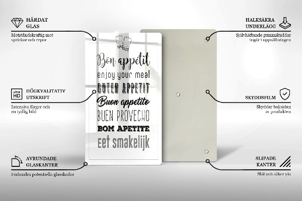 Glas Ceranfeldabdeckung Kücheninschrift Spruch