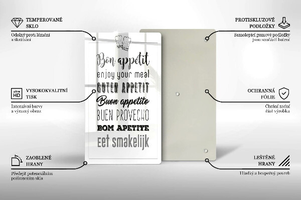 Glas Ceranfeldabdeckung Kücheninschrift Spruch