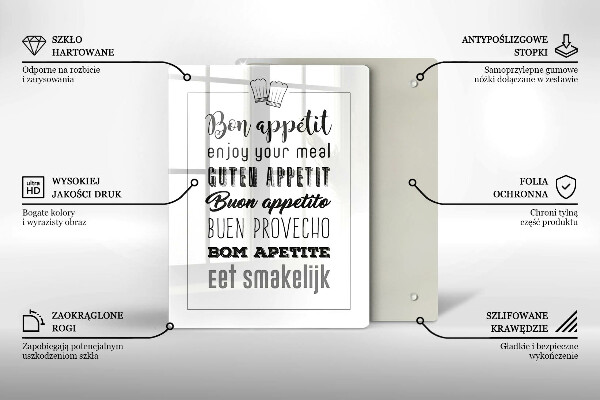 Glas Ceranfeldabdeckung Kücheninschrift Spruch
