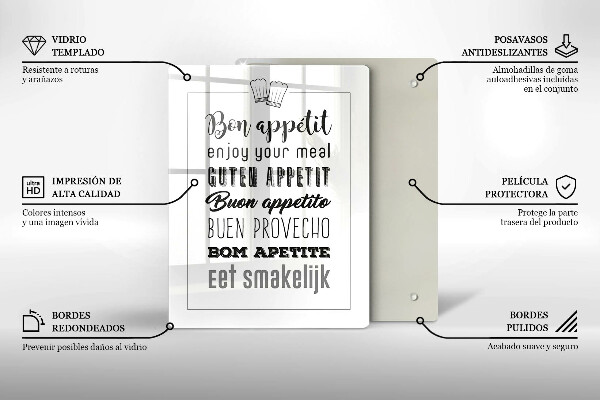 Glas Ceranfeldabdeckung Kücheninschrift Spruch