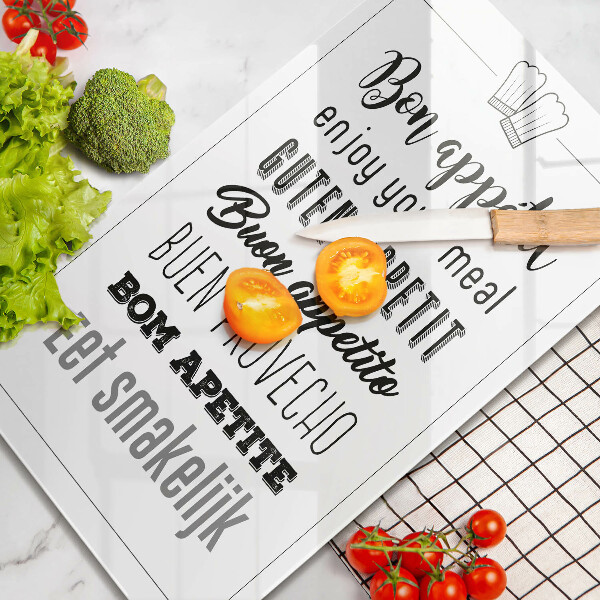 Glas Ceranfeldabdeckung Kücheninschrift Spruch