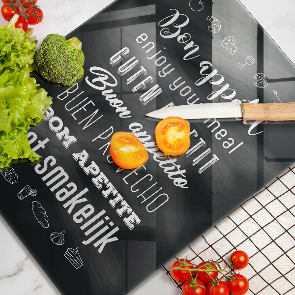 Glas Ceranfeldabdeckung Kücheninschrift Spruch