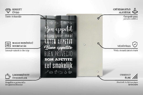 Glas Ceranfeldabdeckung Kücheninschrift Spruch