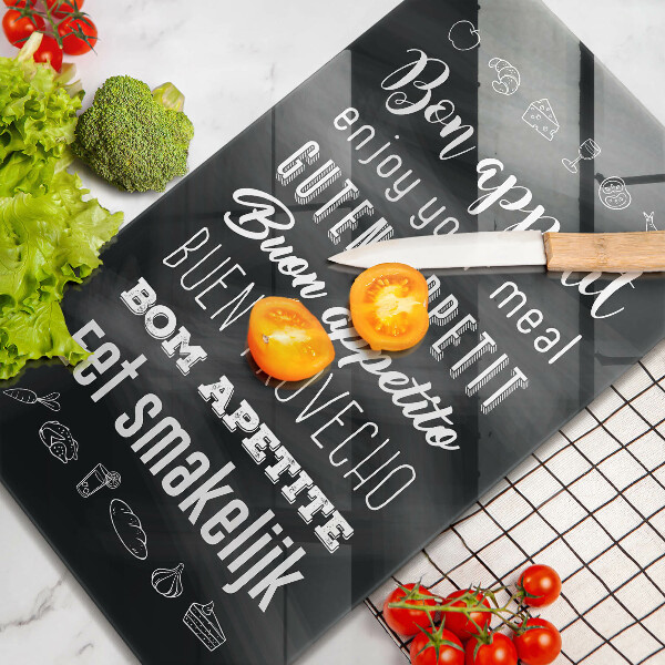 Glas Ceranfeldabdeckung Kücheninschrift Spruch