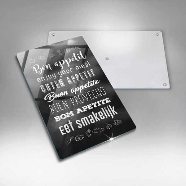 Glas Ceranfeldabdeckung Kücheninschrift Spruch