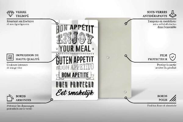 Glas Ceranfeldabdeckung Inschrift für die Küche Satz