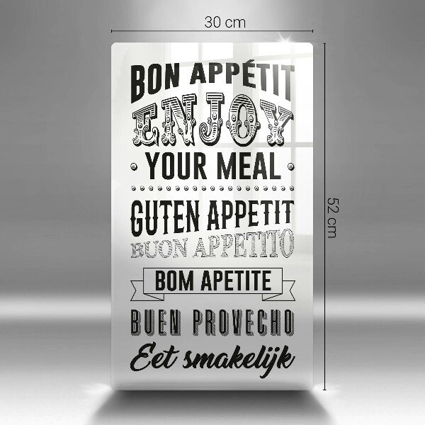 Glas Ceranfeldabdeckung Inschrift für die Küche Satz