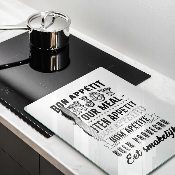 Glas Ceranfeldabdeckung Inschrift für die Küche Satz