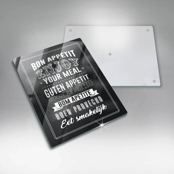 Glas Ceranfeldabdeckung Inschrift für die Küche Satz
