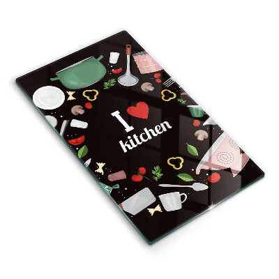 Glas Ceranfeldabdeckung I love kitchen