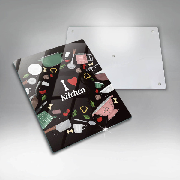 Glas Ceranfeldabdeckung I love kitchen