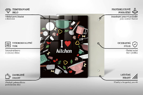 Glas Ceranfeldabdeckung I love kitchen