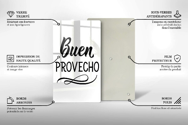 Glas Ceranfeldabdeckung Buen provecho