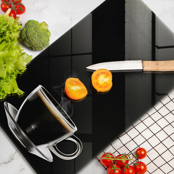 Glas Ceranfeldabdeckung Ein Glas heißer Kaffee