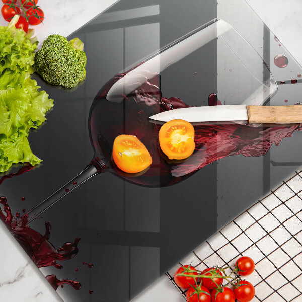 Glas Ceranfeldabdeckung Rotwein im Glas