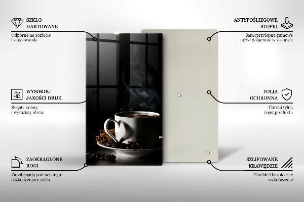 Glas Ceranfeldabdeckung Eine Tasse heißen Kaffee