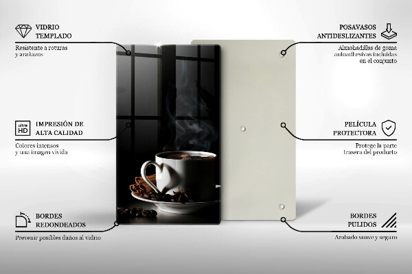 Glas Ceranfeldabdeckung Eine Tasse heißen Kaffee