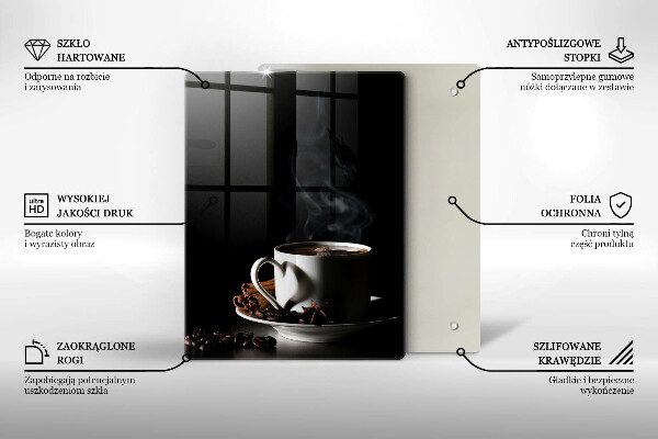 Glas Ceranfeldabdeckung Eine Tasse heißen Kaffee