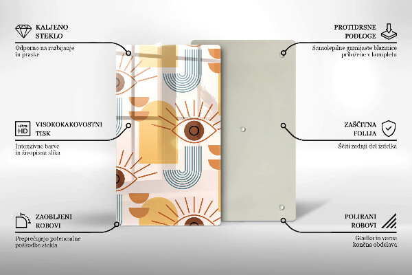 Glas Ceranfeldabdeckung Boho-Augenmuster