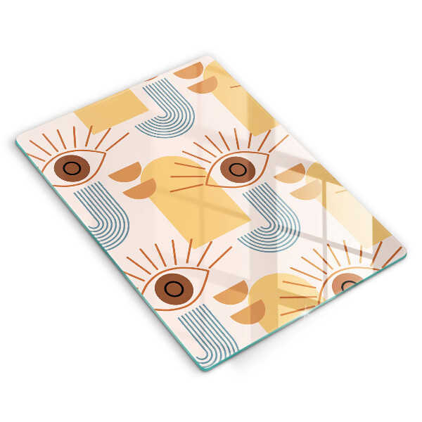 Glas Ceranfeldabdeckung Boho-Augenmuster