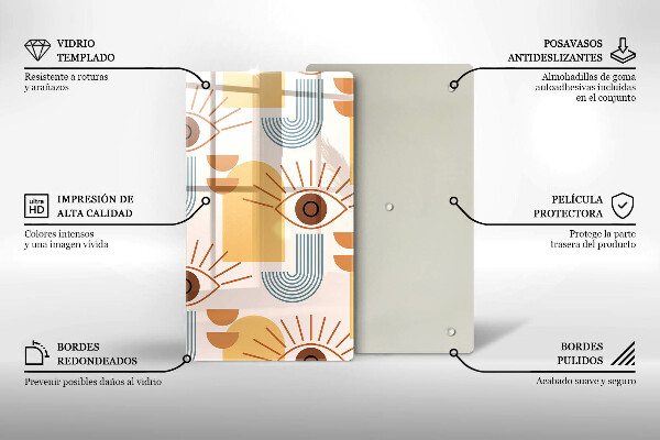 Glas Ceranfeldabdeckung Boho-Augenmuster