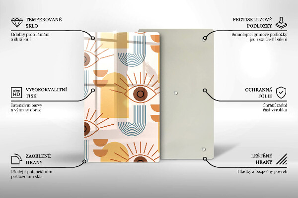 Glas Ceranfeldabdeckung Boho-Augenmuster