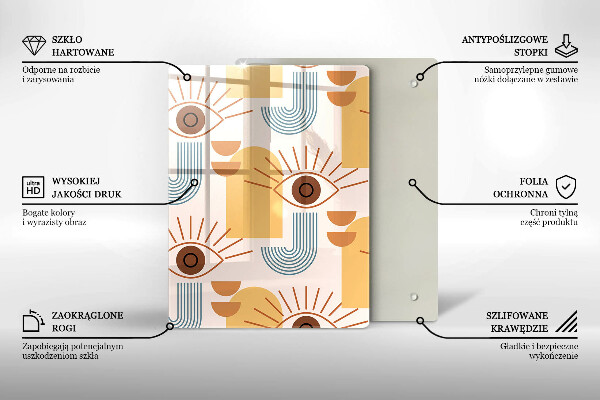 Glas Ceranfeldabdeckung Boho-Augenmuster