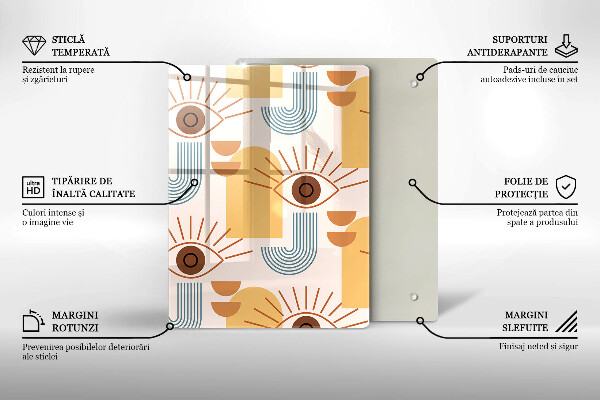 Glas Ceranfeldabdeckung Boho-Augenmuster