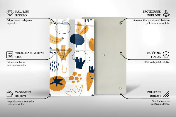 Glas Ceranfeldabdeckung Lebensmittelillustration