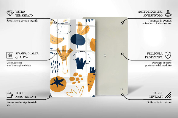 Glas Ceranfeldabdeckung Lebensmittelillustration