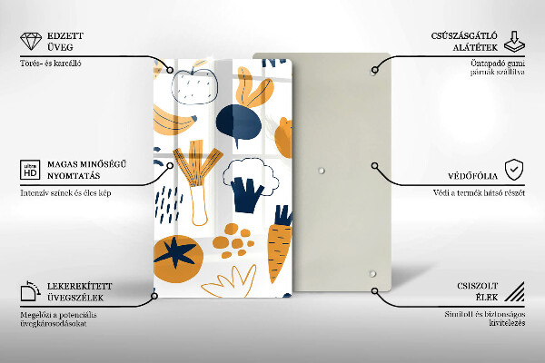 Glas Ceranfeldabdeckung Lebensmittelillustration