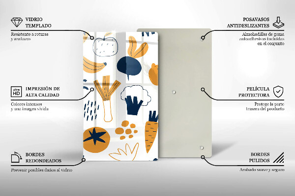 Glas Ceranfeldabdeckung Lebensmittelillustration