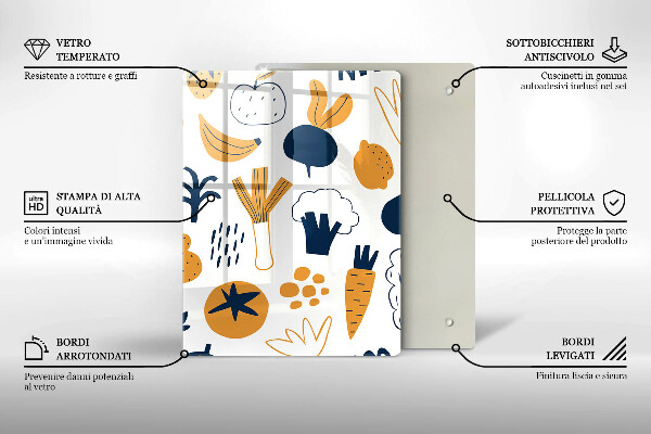 Glas Ceranfeldabdeckung Lebensmittelillustration