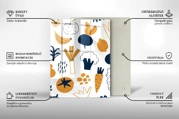 Glas Ceranfeldabdeckung Lebensmittelillustration