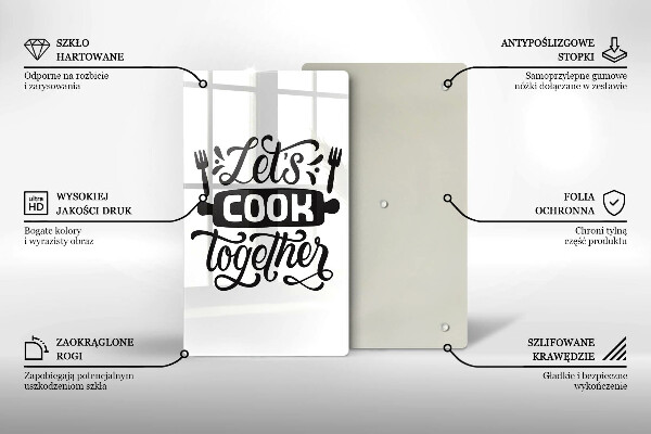 Glas Ceranfeldabdeckung Let's cook together