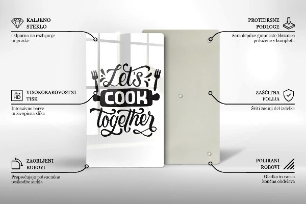 Glas Ceranfeldabdeckung Let's cook together