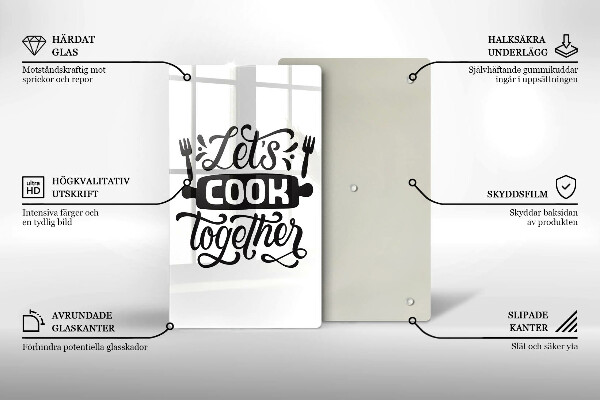 Glas Ceranfeldabdeckung Let's cook together
