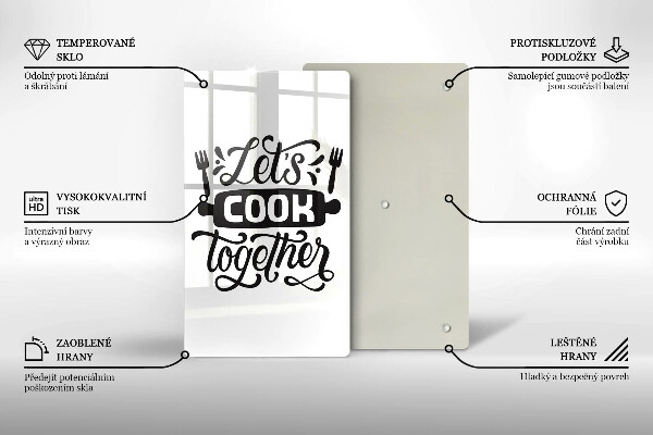 Glas Ceranfeldabdeckung Let's cook together