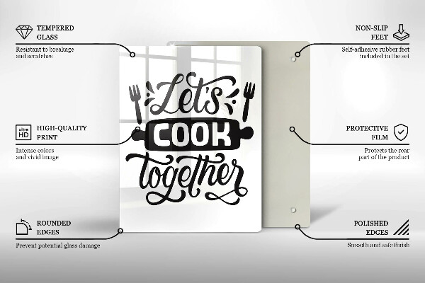 Glas Ceranfeldabdeckung Let's cook together